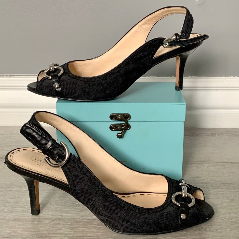 Sleek Black Genuine Coach brand slingblacks.